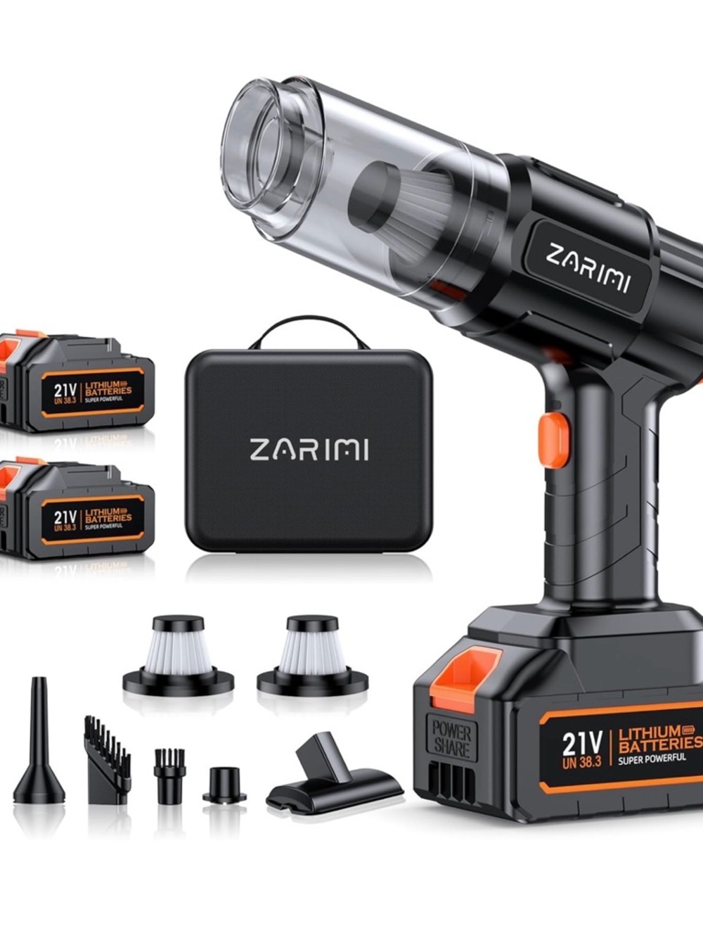 Dual Battery Portable Car Vacuum - High Power & 60min Runtime for Deep Cleaning